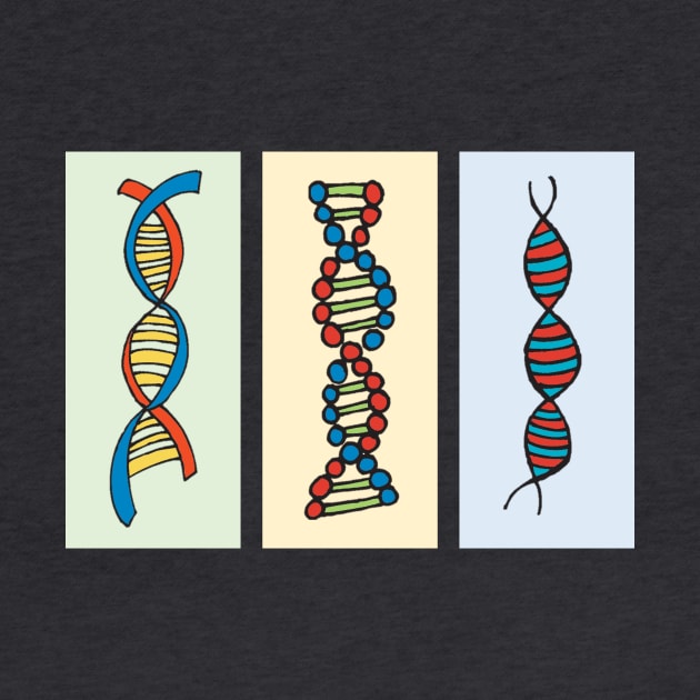 DNA Double Helix - Triple - Genetics by MoPaws